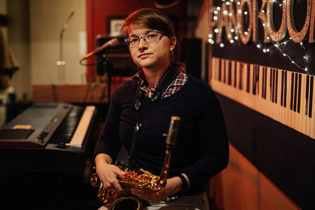 Saxophonist Aryana Nemati at The Piano Room, 8410 Wornall Road, in Kansas City's Waldo neighborhood. Chase Castor/The Beacon