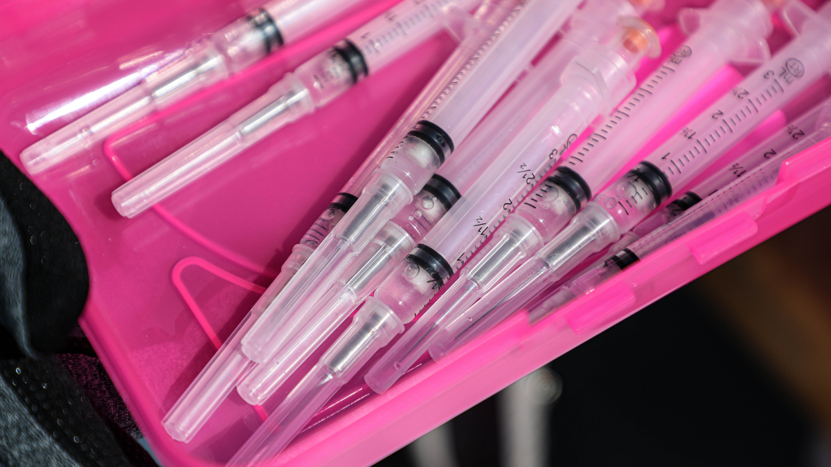 Johnson and Johnson vaccine syringes