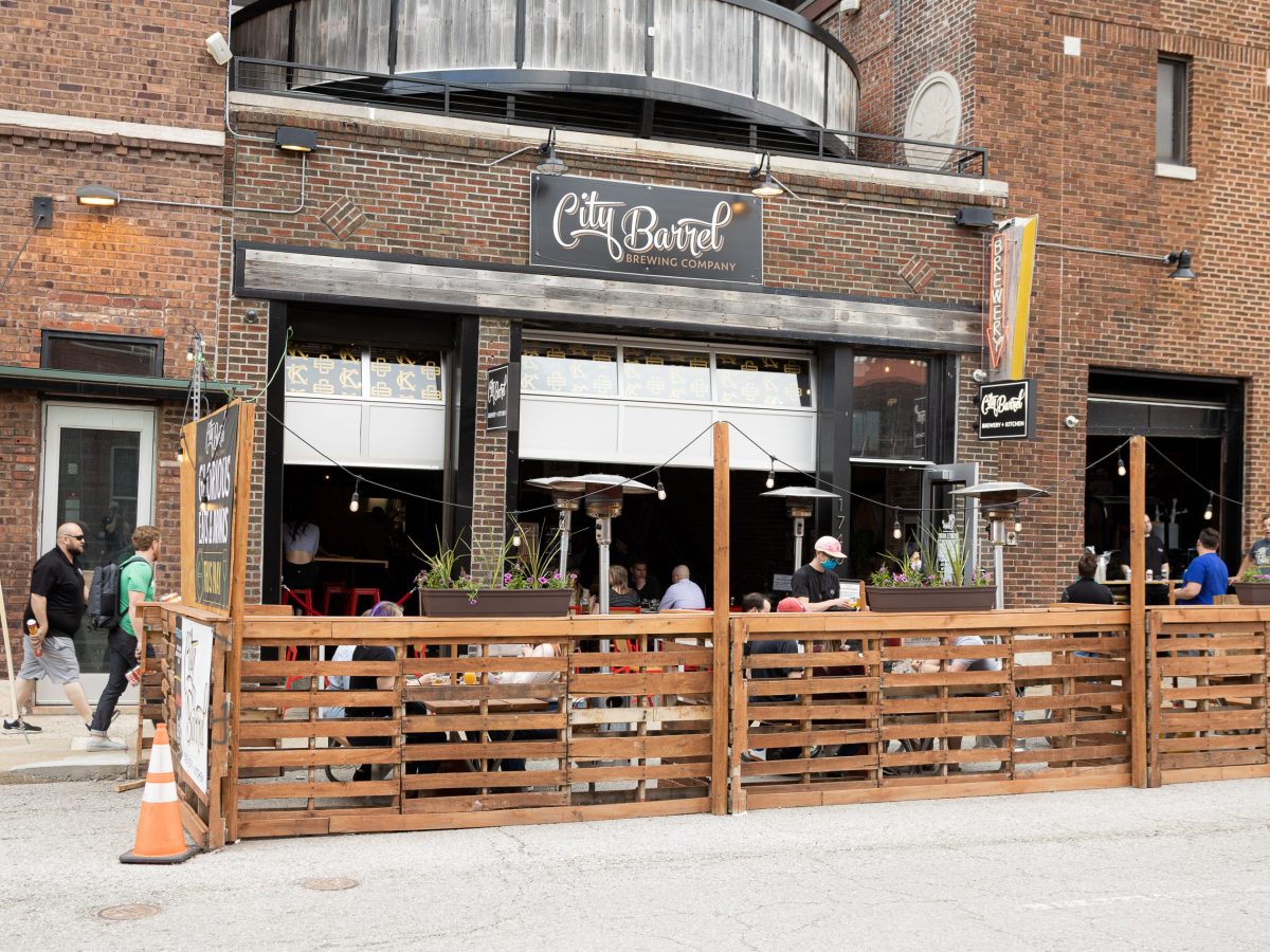 A picture of City Barrel's outdoor dining space.