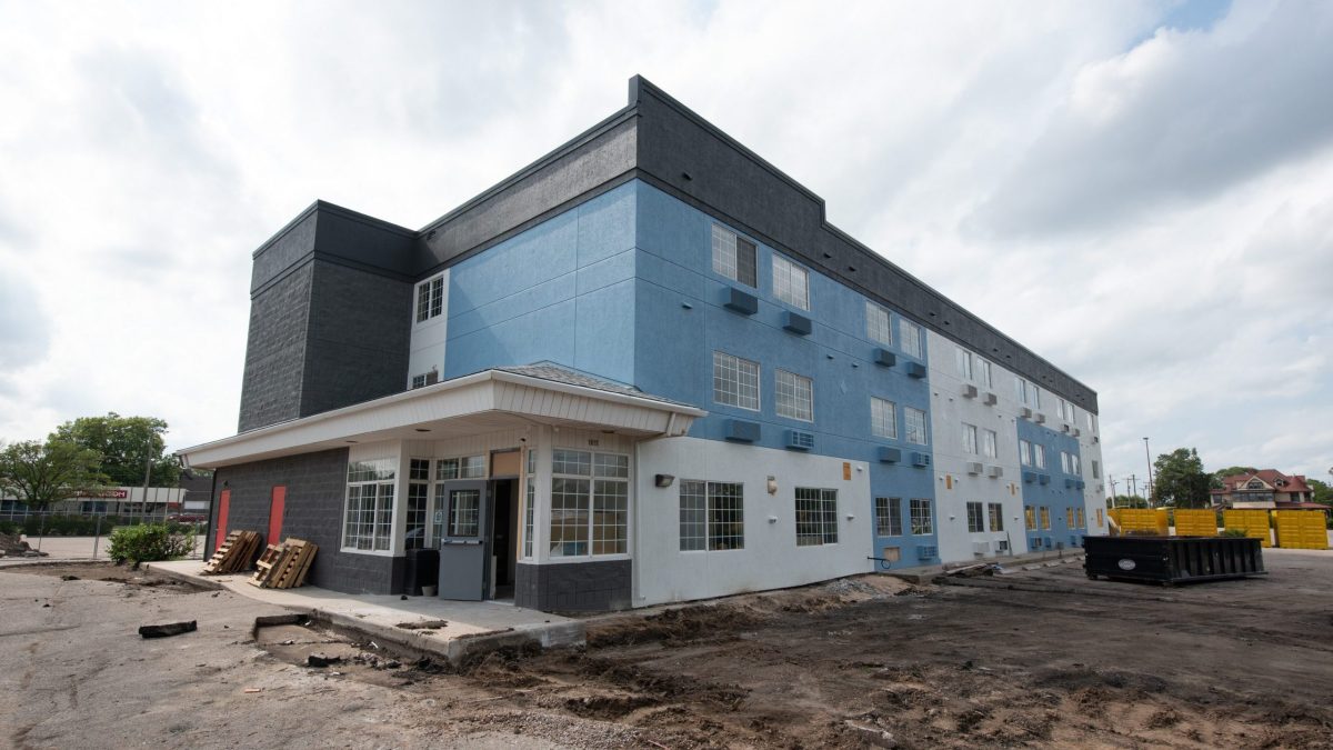 The Studios, an apartment complex for people transitioning out of homelessness, was renovated from a former hotel last summer. (Alex Unruh/The Beacon)
