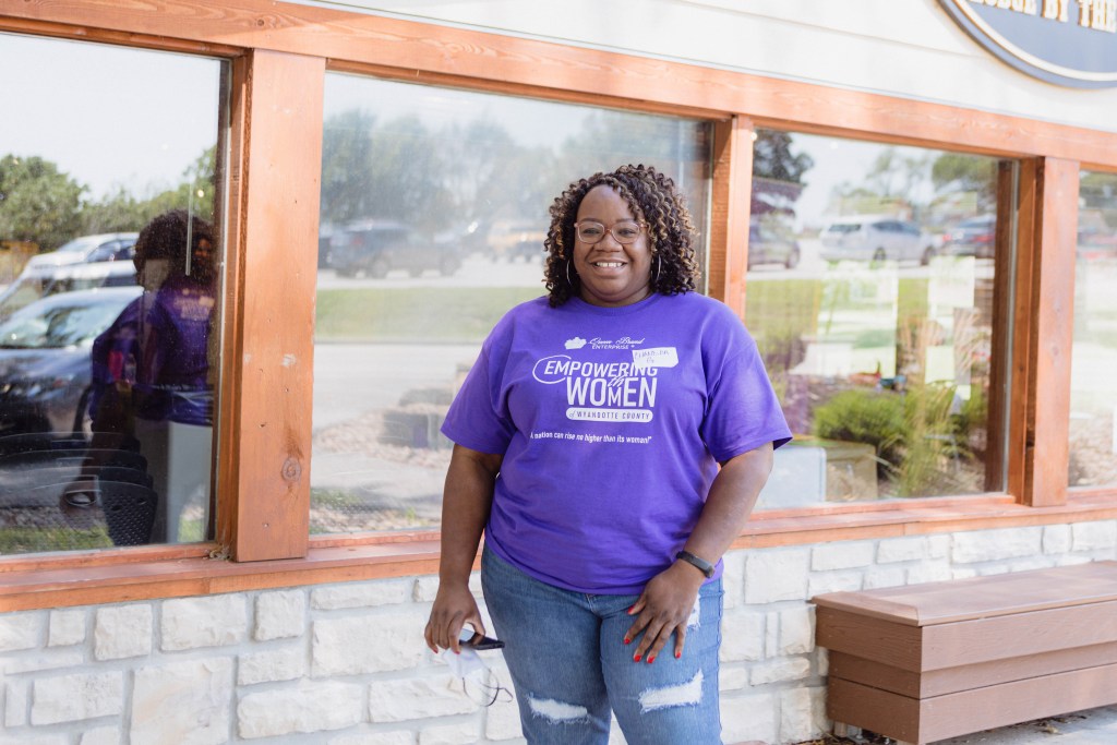 Chandra Green, director of Alive and Thrive, led a workshop to help women recognize and address trauma Aug. 14 at Kansas City Kansas Community College’s Mary Ann Flunder Lodge by the Lake.