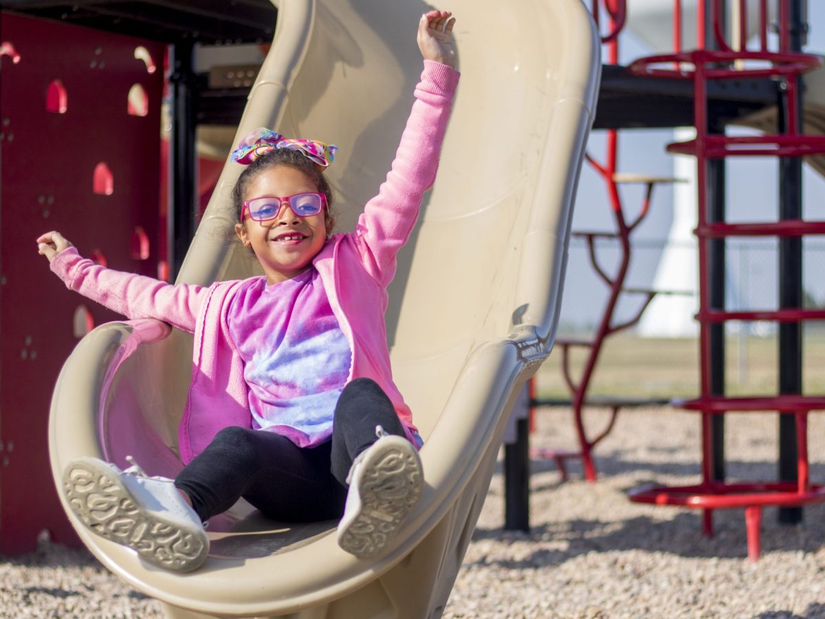 Students like MacKenna Darling, a first grader at Freeman Elementary School, are helping Haysville USD 261 pilot a program that increases recess breaks at its elementary schools. (Rafael Garcia/The Beacon)
