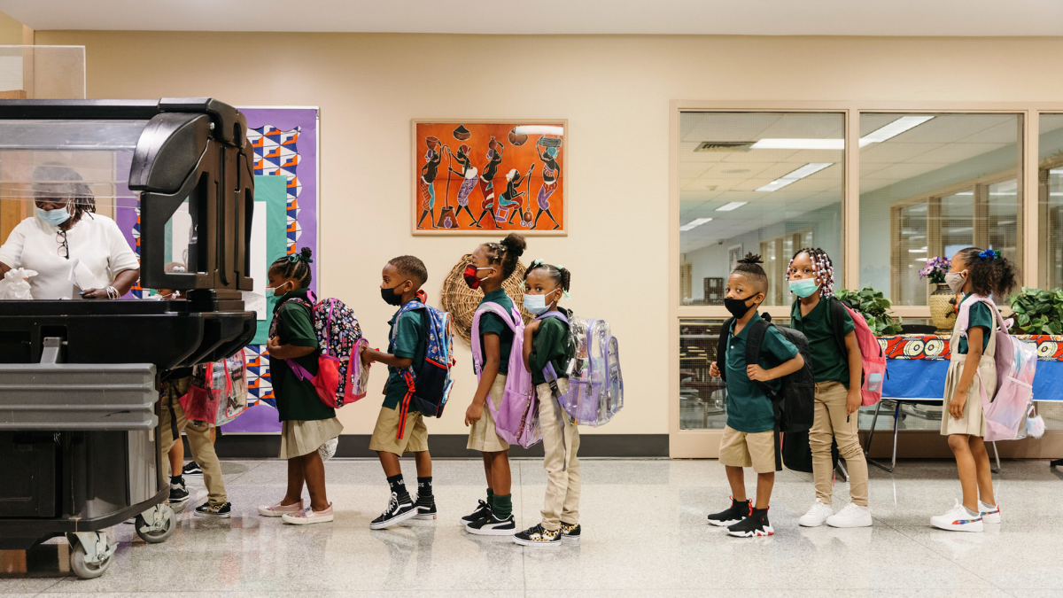 Students lined up for breakfast Aug. 23, the first day of school at African-Centered College Preparatory Academy in Kansas City. Missouri legislators have filed more than 120 bills that could affect K-12 education in Missouri.