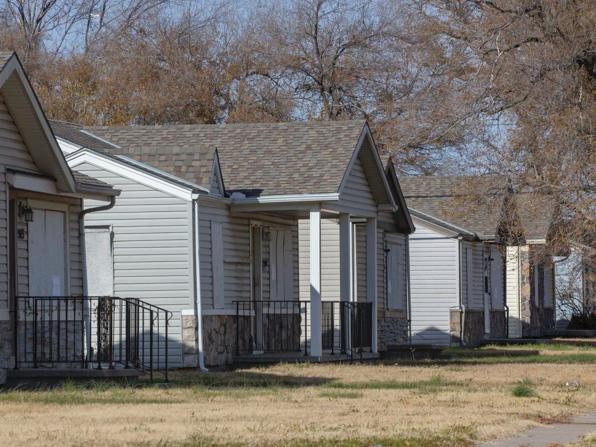The city of Wichita owns 352 single-family housing units, including these homes on North Piatt Street. On Tuesday, the city announced plans to sell the homes. (Fernando Salazar/The Beacon)