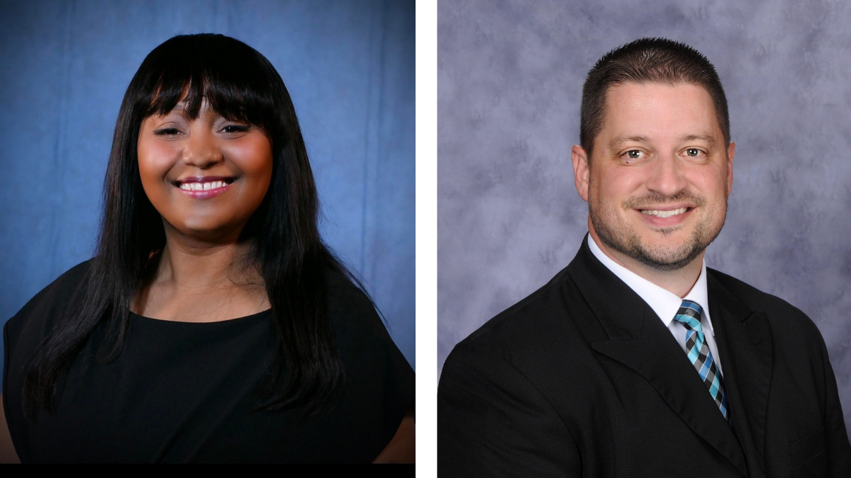 Raytown school board candidate Natalie Johnson-Berry and Blue Springs school board candidate Bobby Hawk.