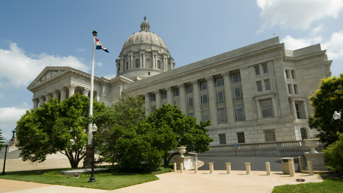 Missouri Capitol building exterior.