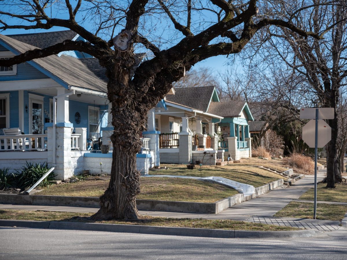 A tree lined street in Wichita illustrates Kansas homeowner assistance