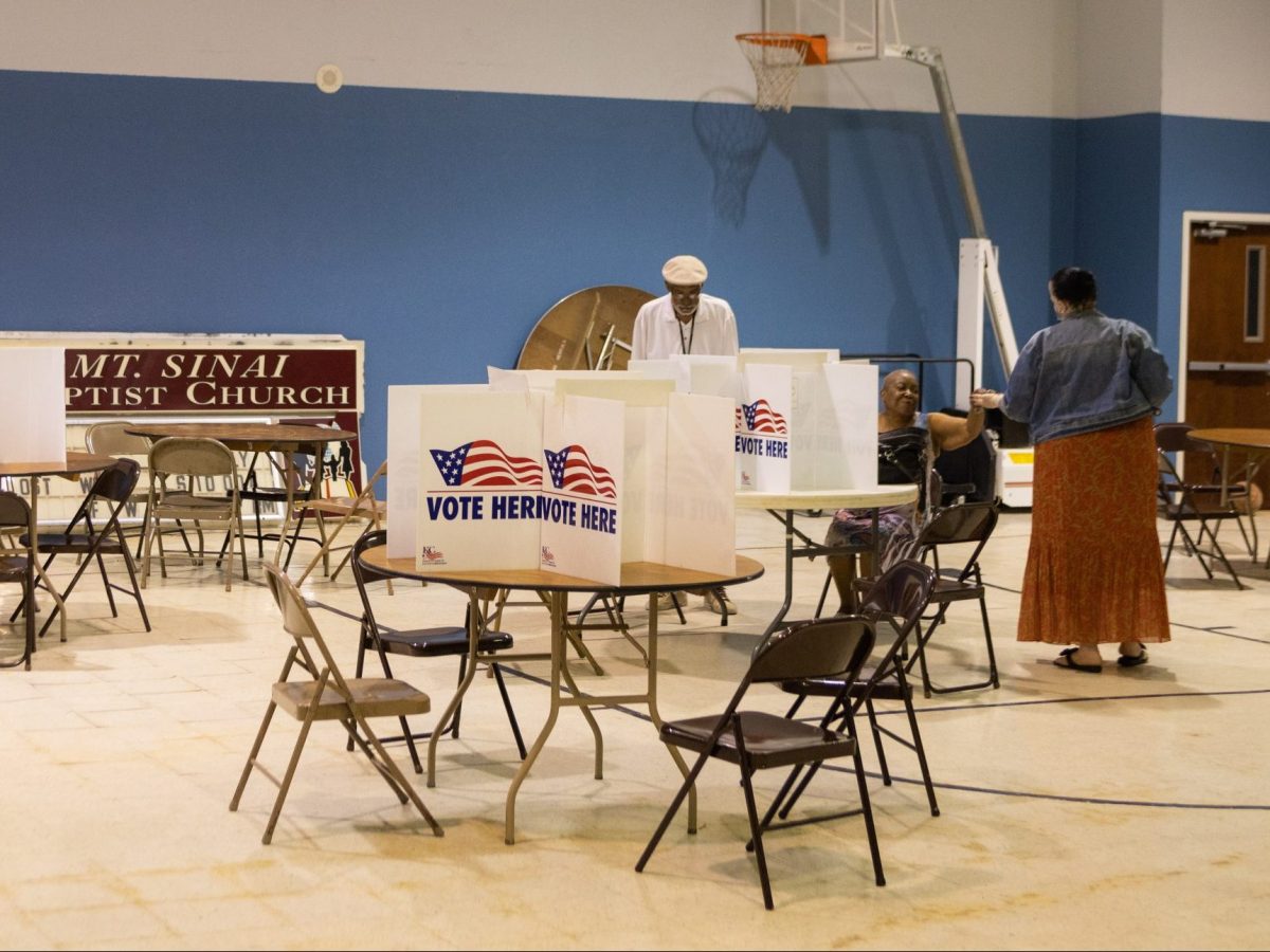 A precinct in Mt. Sinai Missionary Baptist Church. (Zach Bauman/The Beacon)