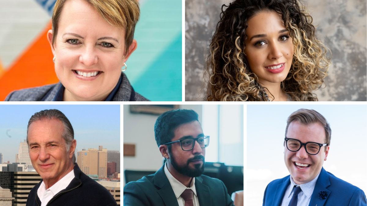 Headshots of each of the five candidates in this City Council election.