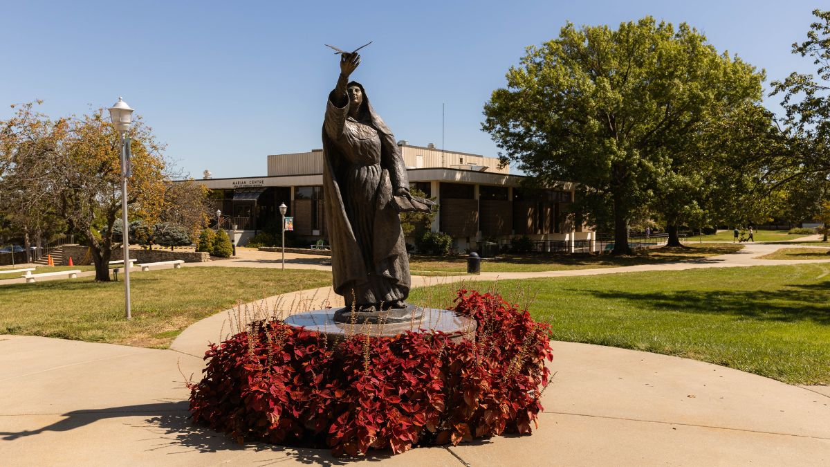 A statue on the Avila University campus
