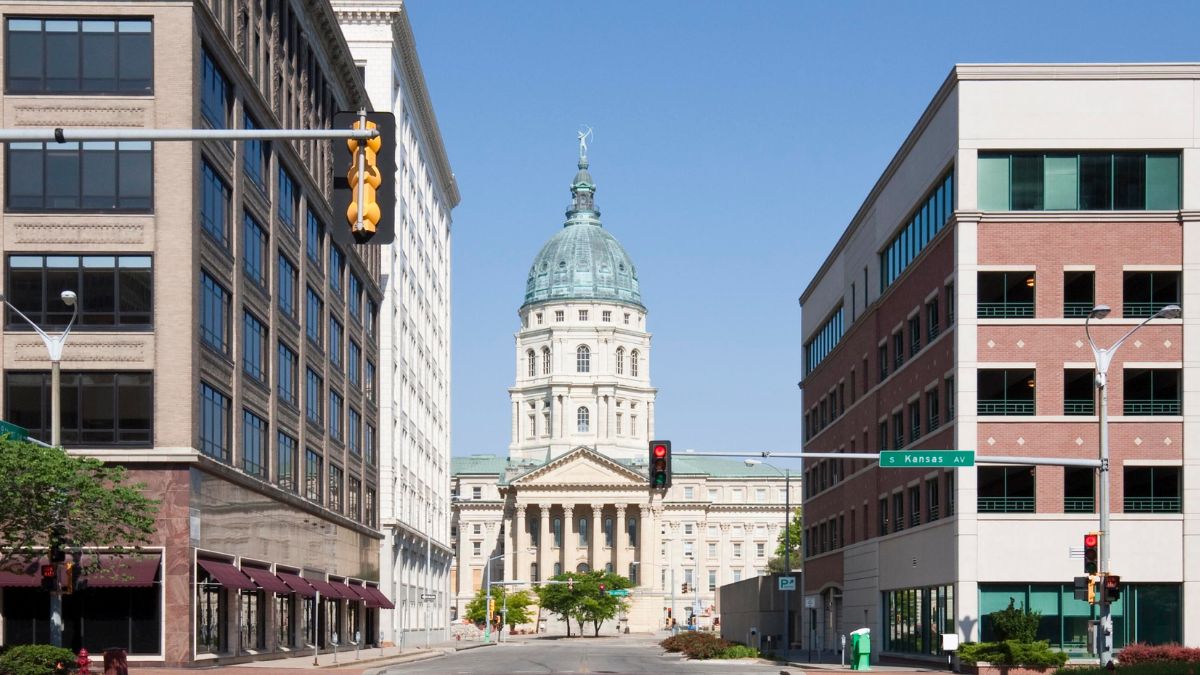 The Kansas state Capitol in Topeka. Kansas is one of 37 states that has a law preventing large state contracts from being taken out with companies who boycott, divest or sanction Israel.