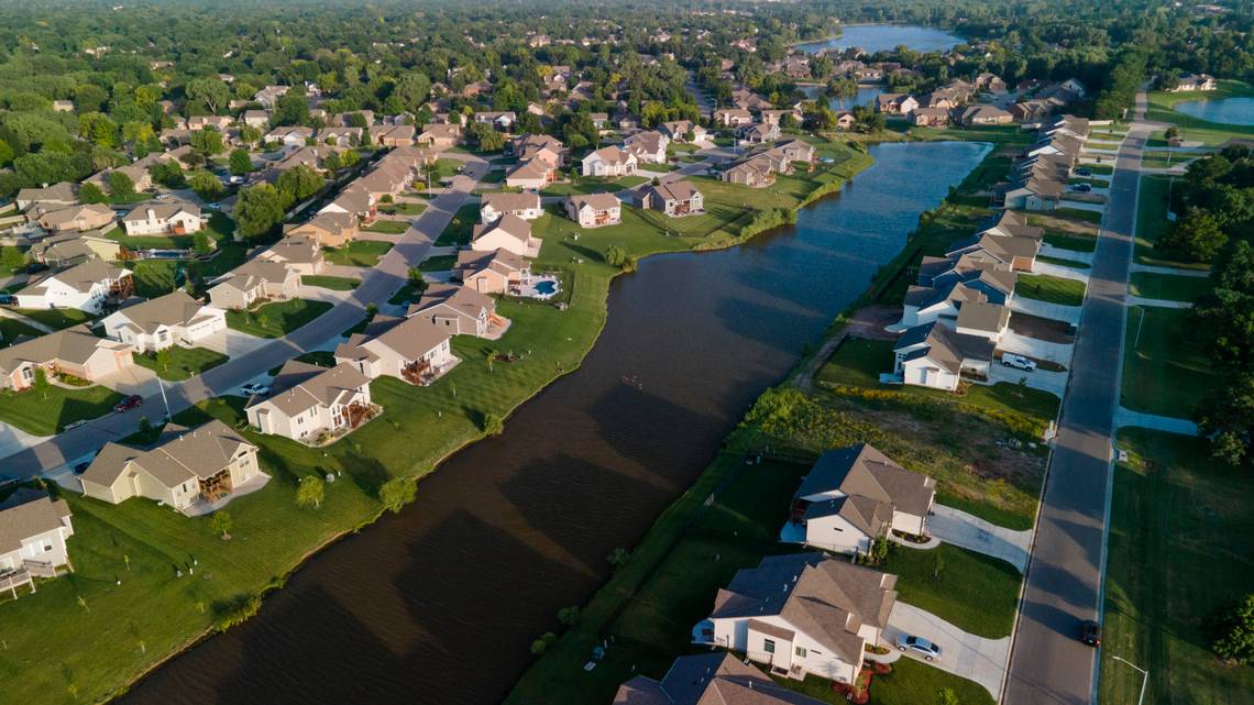 Rows of houses near water