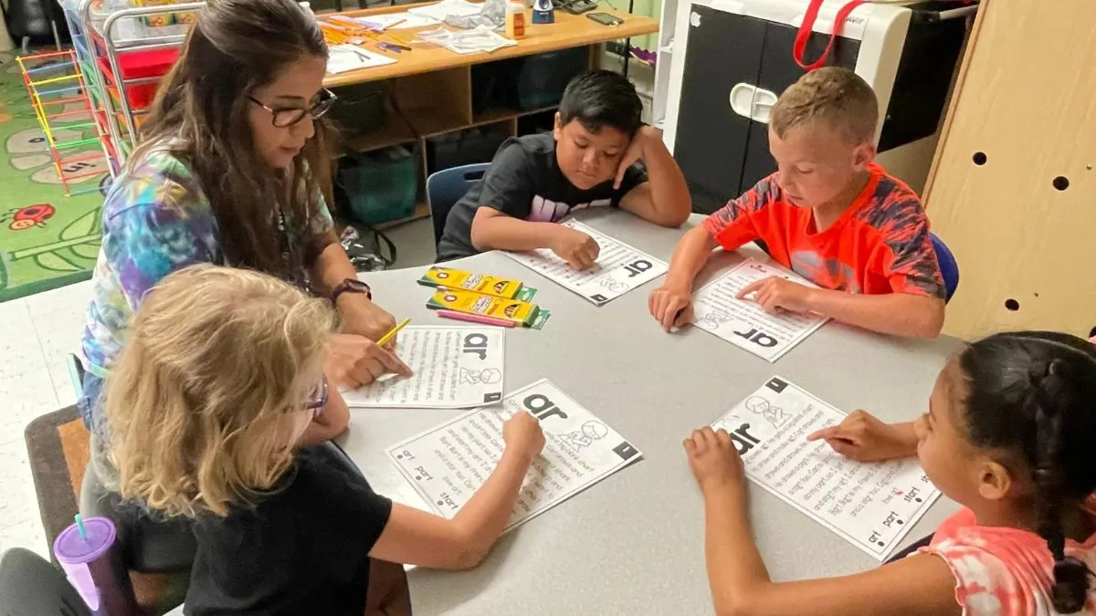 Photos of students in a Wichita classroom