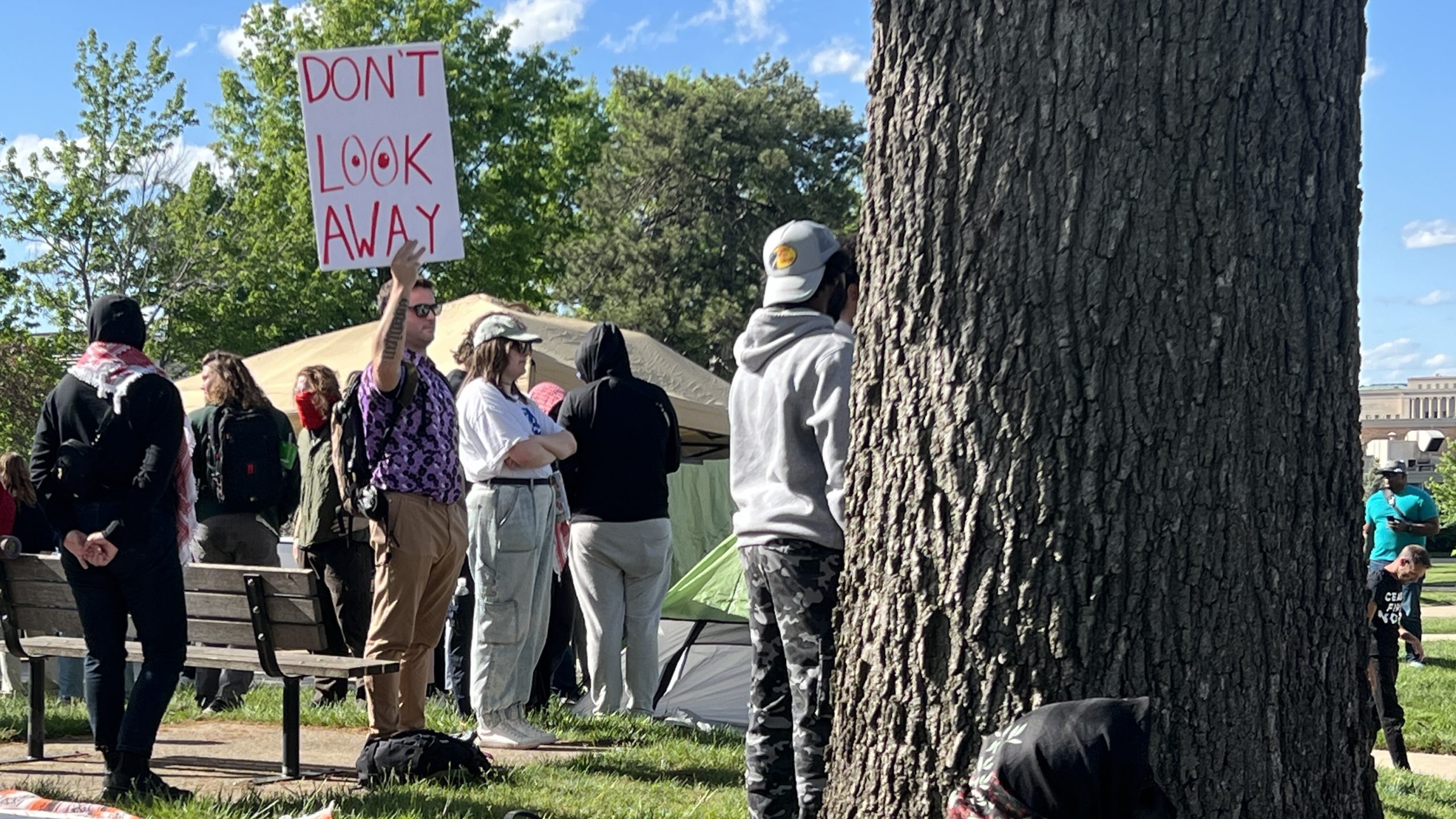 People at Kansas City Palestine protest this week at UMKC.