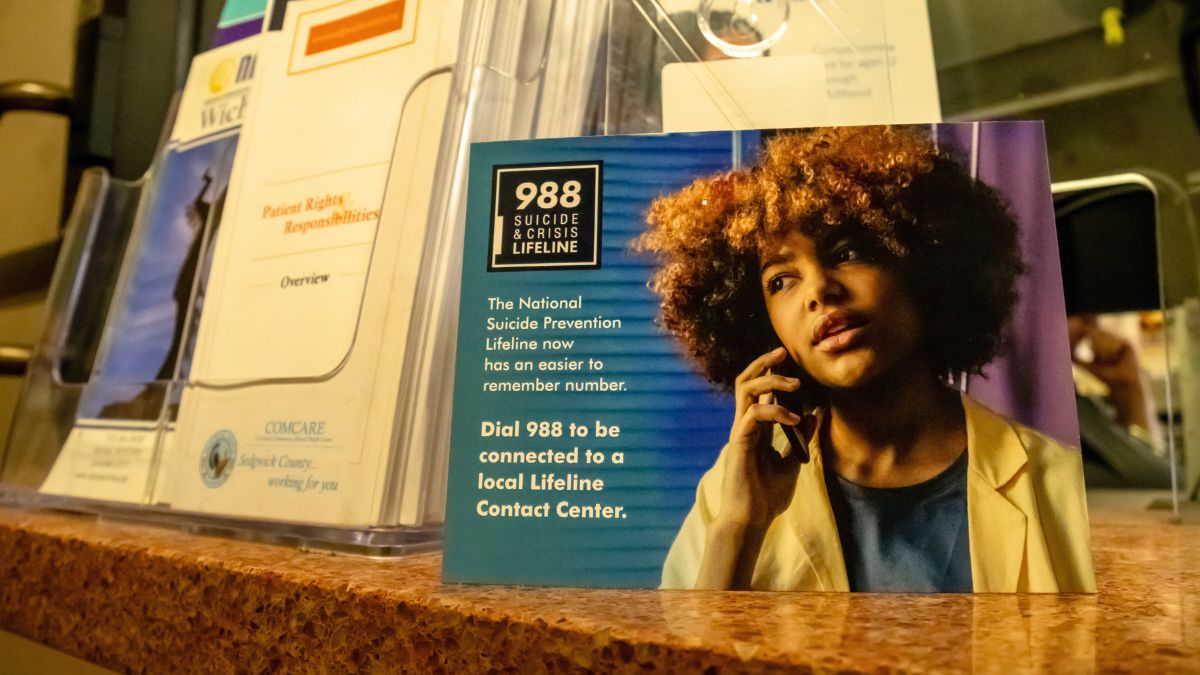 A photo of a 988 suicide hotline card