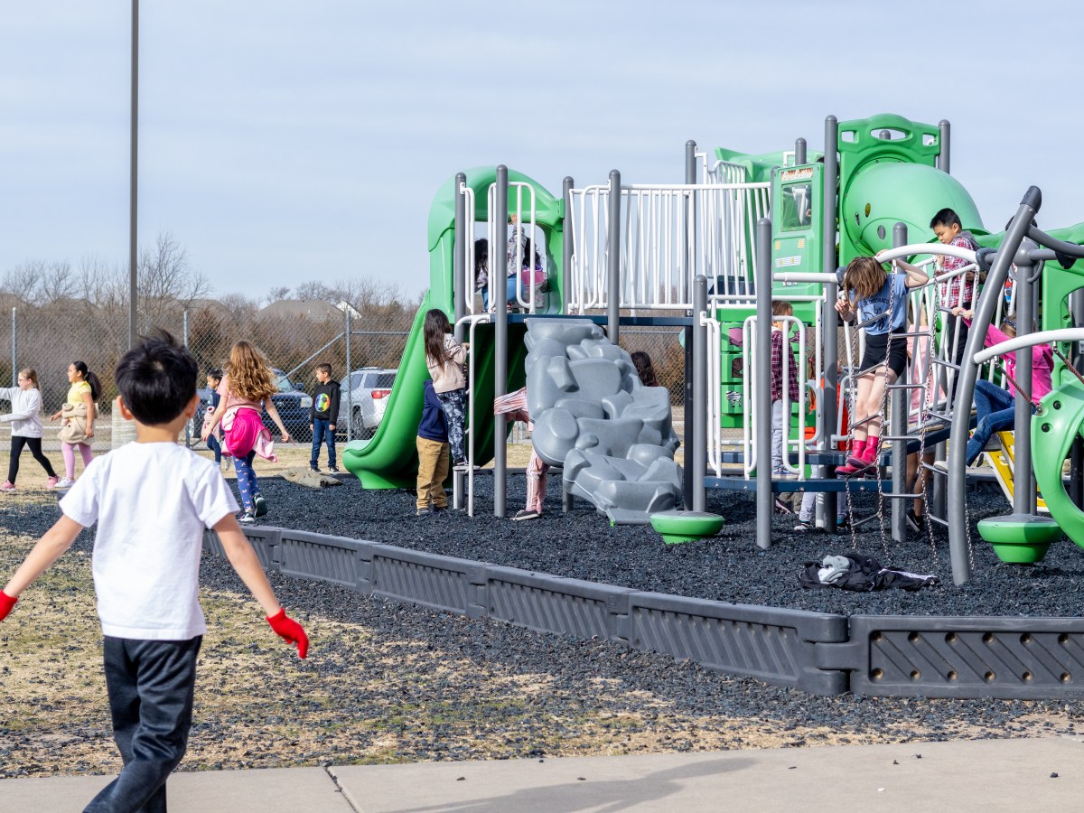 Children playing at a local playground