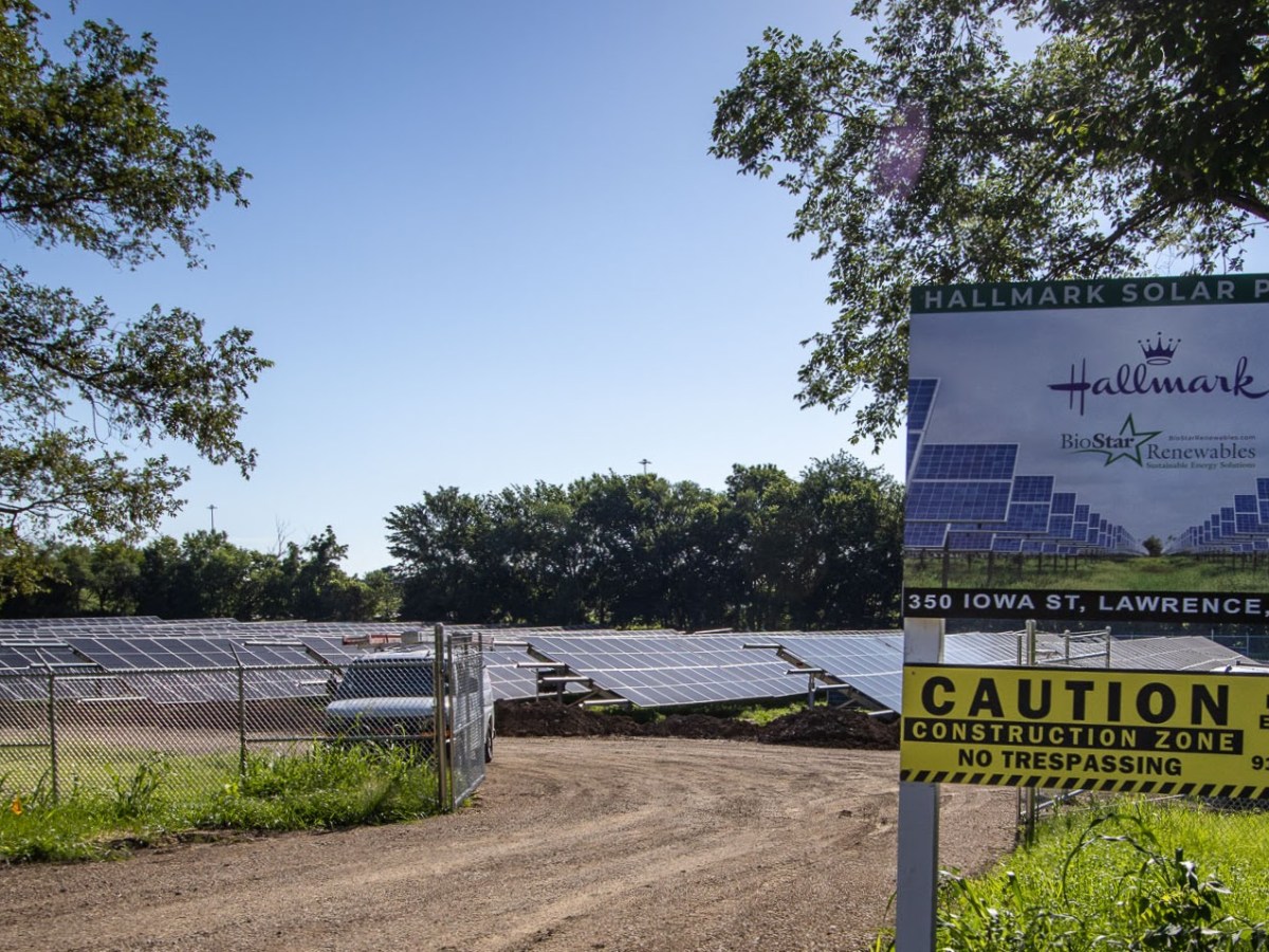 The entry to a solar farm. Sedgwick County paused construction of Chisholm Trail solar solar farms while it reviews its regulations