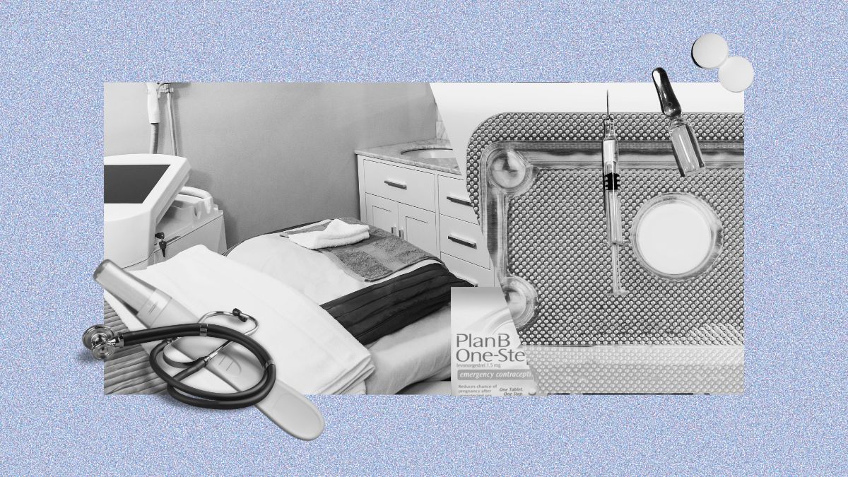 The U.S. Supreme Court decision that overturned Roe v. Wade preceded court challenges to things like IVF and access to the abortion pill. A collage of reproductive health care imagery is pictured.