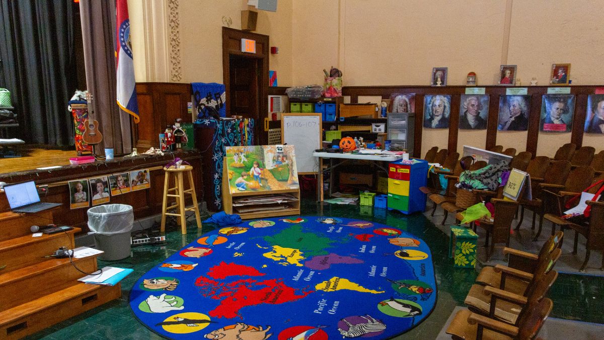 Part of the Fairmount Elementary auditorium