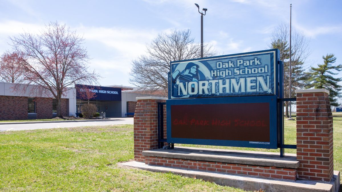 Oak Park High School, which would be affected by the school bond that's part of North Kansas City elections this April.
