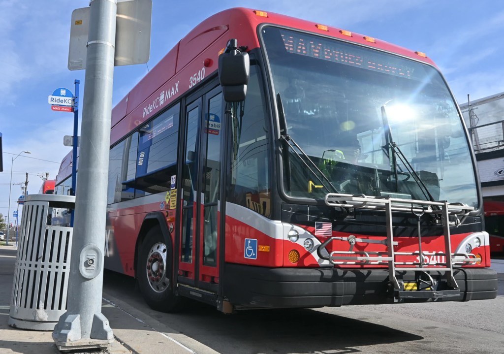 Red RideKC Max bus