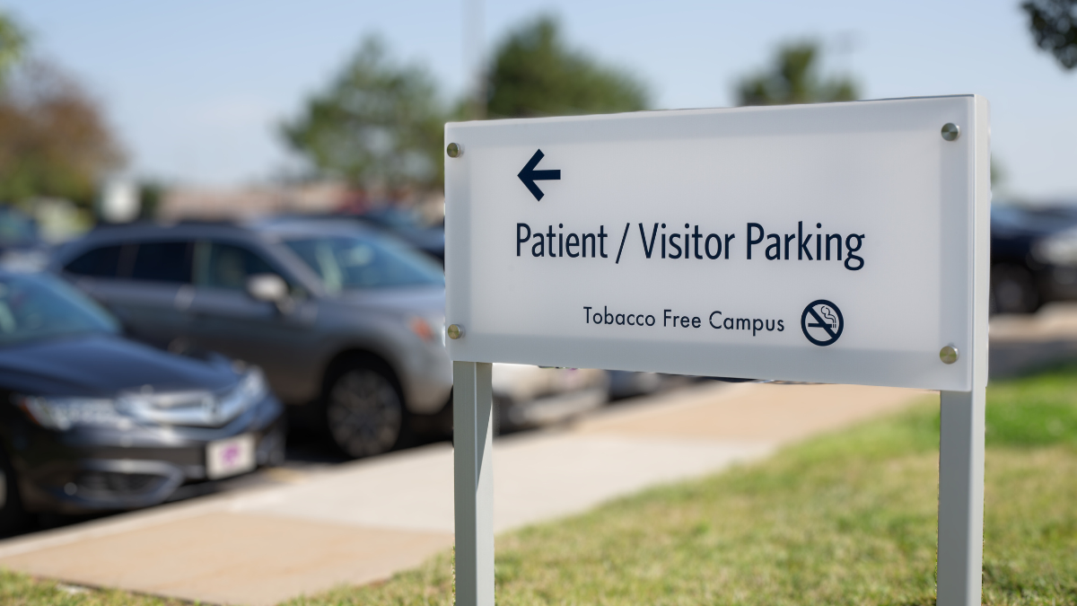 Patient visitor parking sign