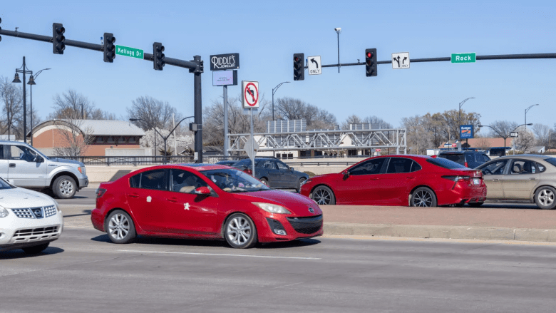 Cars driving on a road