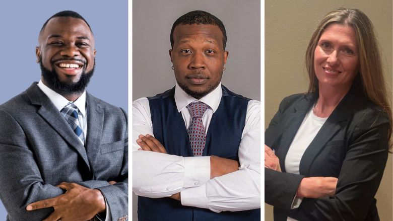 Three candidate headshots.