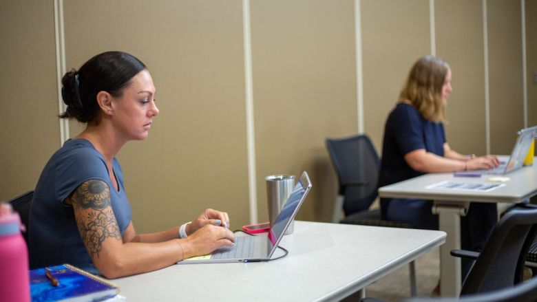 Teachers at a Welcome Center event in the Lee's Summit R-7 School District