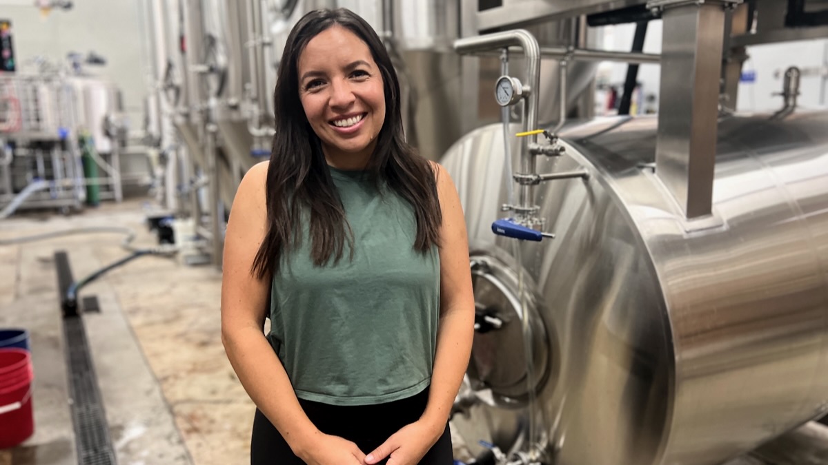 Tania Hewett-Mader, owner of Alma Mader Brewing, inside the Southwest Boulevard brewery.