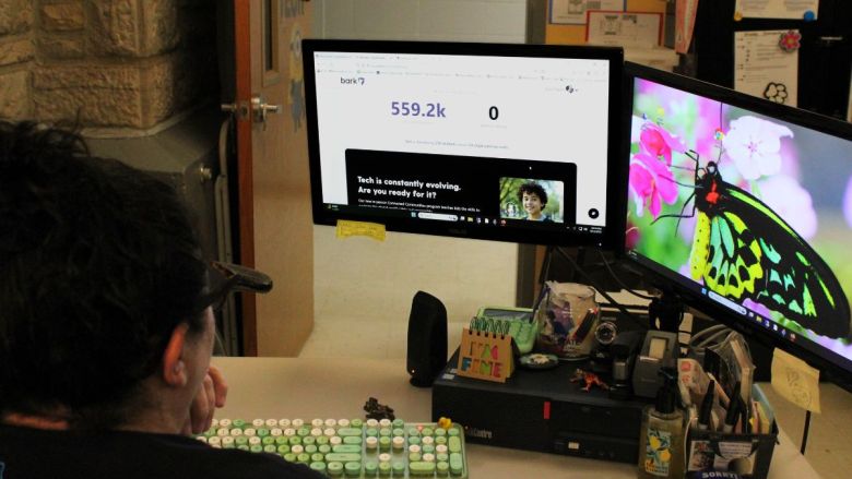 New Franklin technology director Jackie Starke looks at the Bark dashboard. Advocates say the tools are part of the solution for suicide prevention. But experts warn more is needed to address youth mental health concerns.