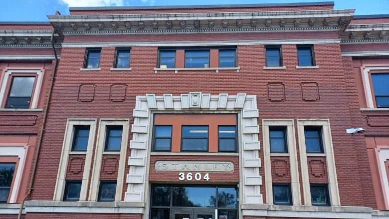 The front of New Stanley Elementary School