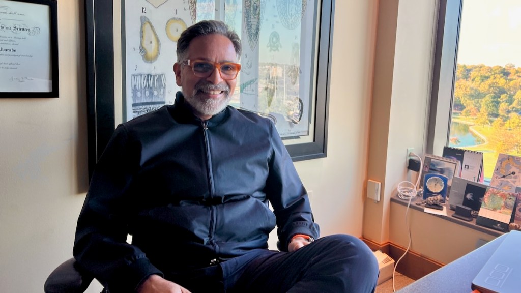 Alejandro Sánchez Alvarado, the Stowers Institute's president and chief scientific officer, in his Kansas City office.