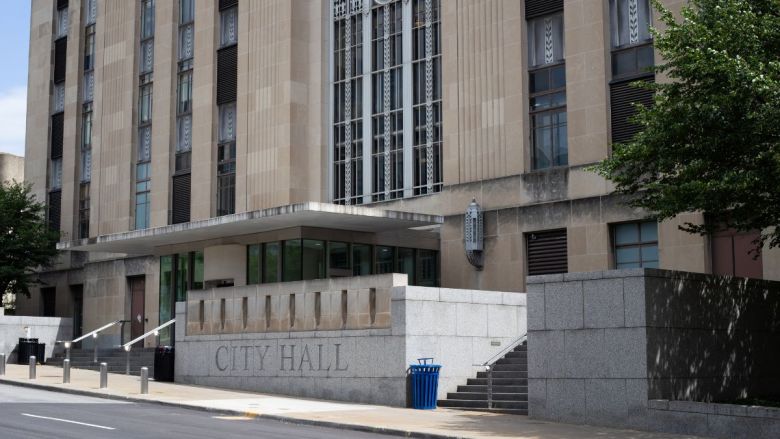Street-level view of Kansas City Hall