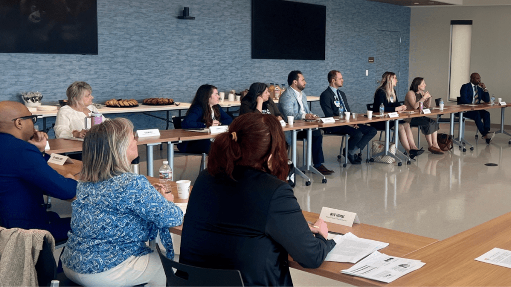 Participants at the March 20 roundtable discussion on safety net services.