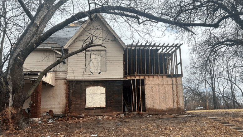 This burned out structure at 1015 Quindaro Blvd. is one of two buildings the Kansas City, Kansas, Landmarks Commission has recommended for demolition in Kansas City, Kansas.