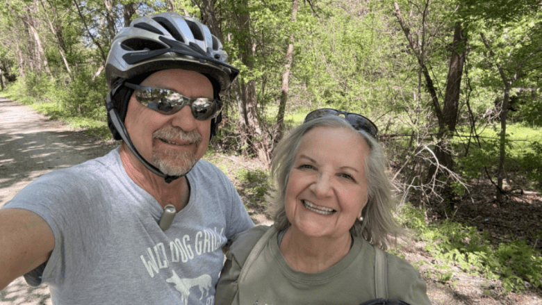 Two seniors on the Katy Trail.