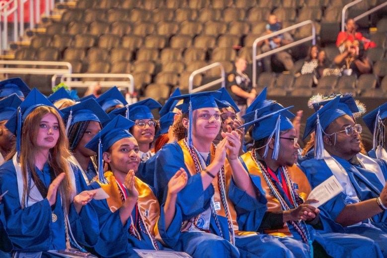 Students attending graduation at Kansas City Public Schools.