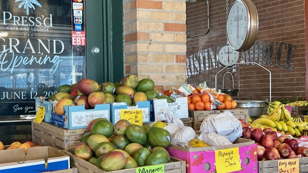 Vegetable vendor at City Market in Kansas City's River Market.