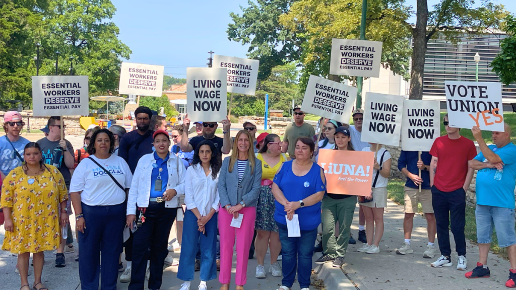 ‘We are human beings’: UMKC workers take their fight for higher pay public